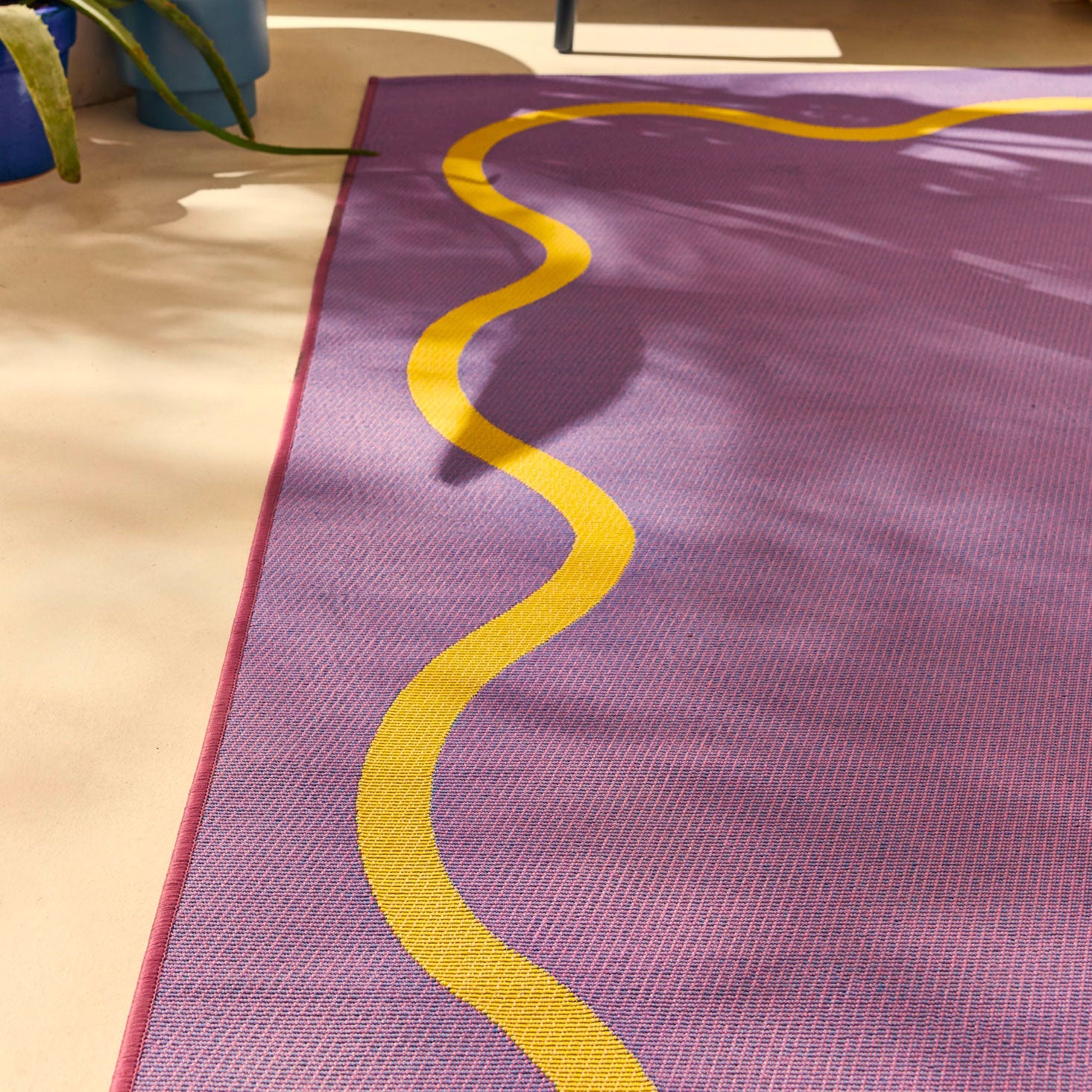 POSITANO - Tapis de terrasse violet à motif ondulé - POS704VIO POSITANO