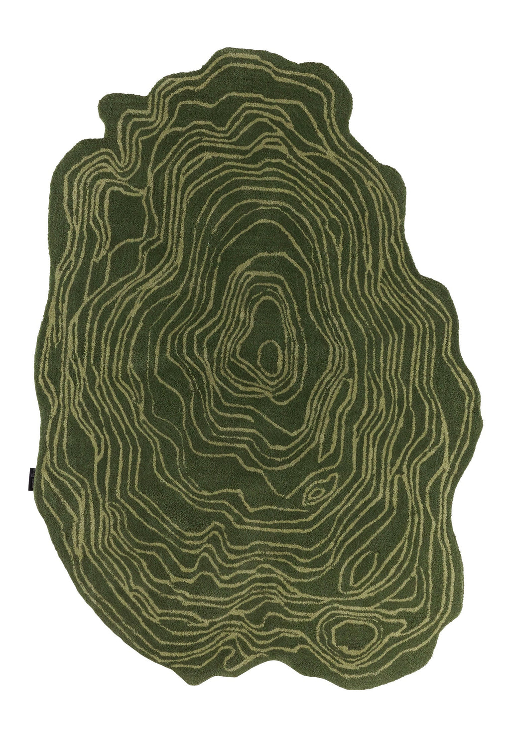 Cèdre blanc – Tapis en laine en forme organique - Vert Cèdre blanc