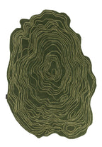 Cèdre blanc – Tapis en laine en forme organique - Vert Cèdre blanc