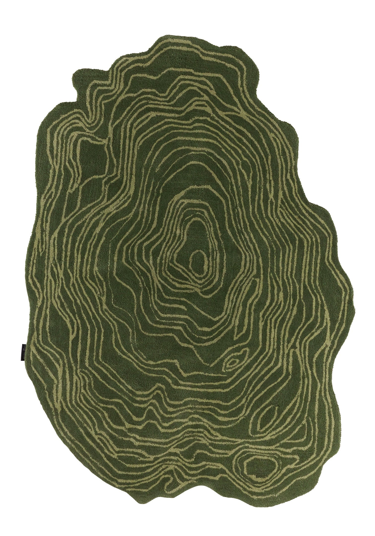 Cèdre blanc – Tapis en laine en forme organique - Vert Cèdre blanc