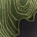 Cèdre blanc – Tapis en laine en forme organique - Vert Cèdre blanc