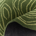 Cèdre blanc – Tapis en laine en forme organique - Vert Cèdre blanc