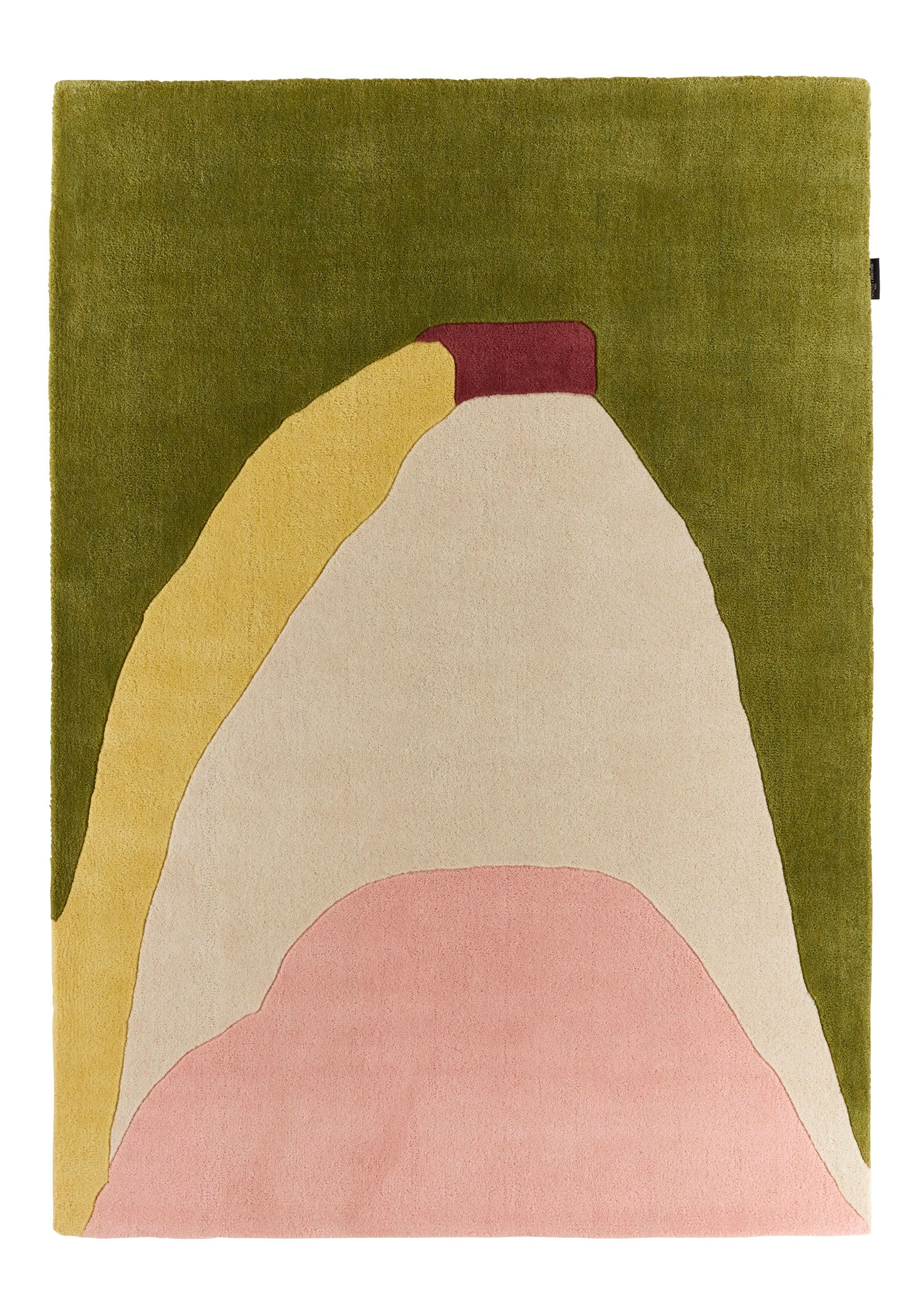 Nuage sucré – Tapis en laine multicolore vert et rose Nuage sucré