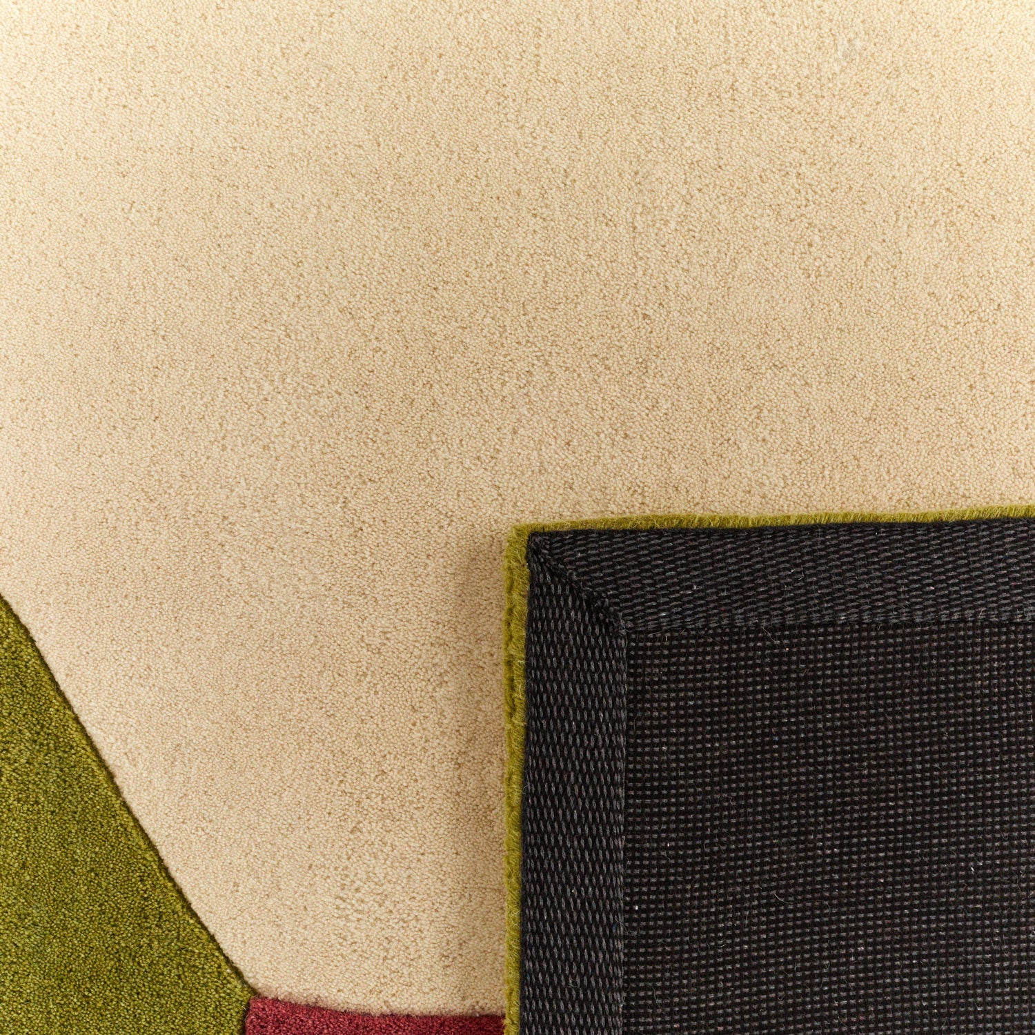 Nuage sucré – Tapis en laine multicolore vert et rose Nuage sucré