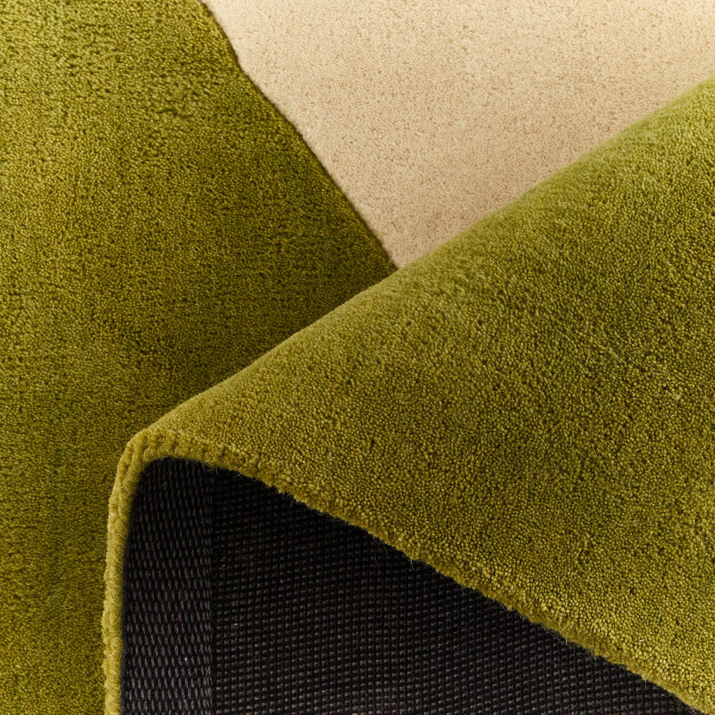 Nuage sucré – Tapis en laine multicolore vert et rose Nuage sucré