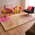 Nuage sucré – Tapis en laine multicolore aux motifs géométriques Nuage sucré