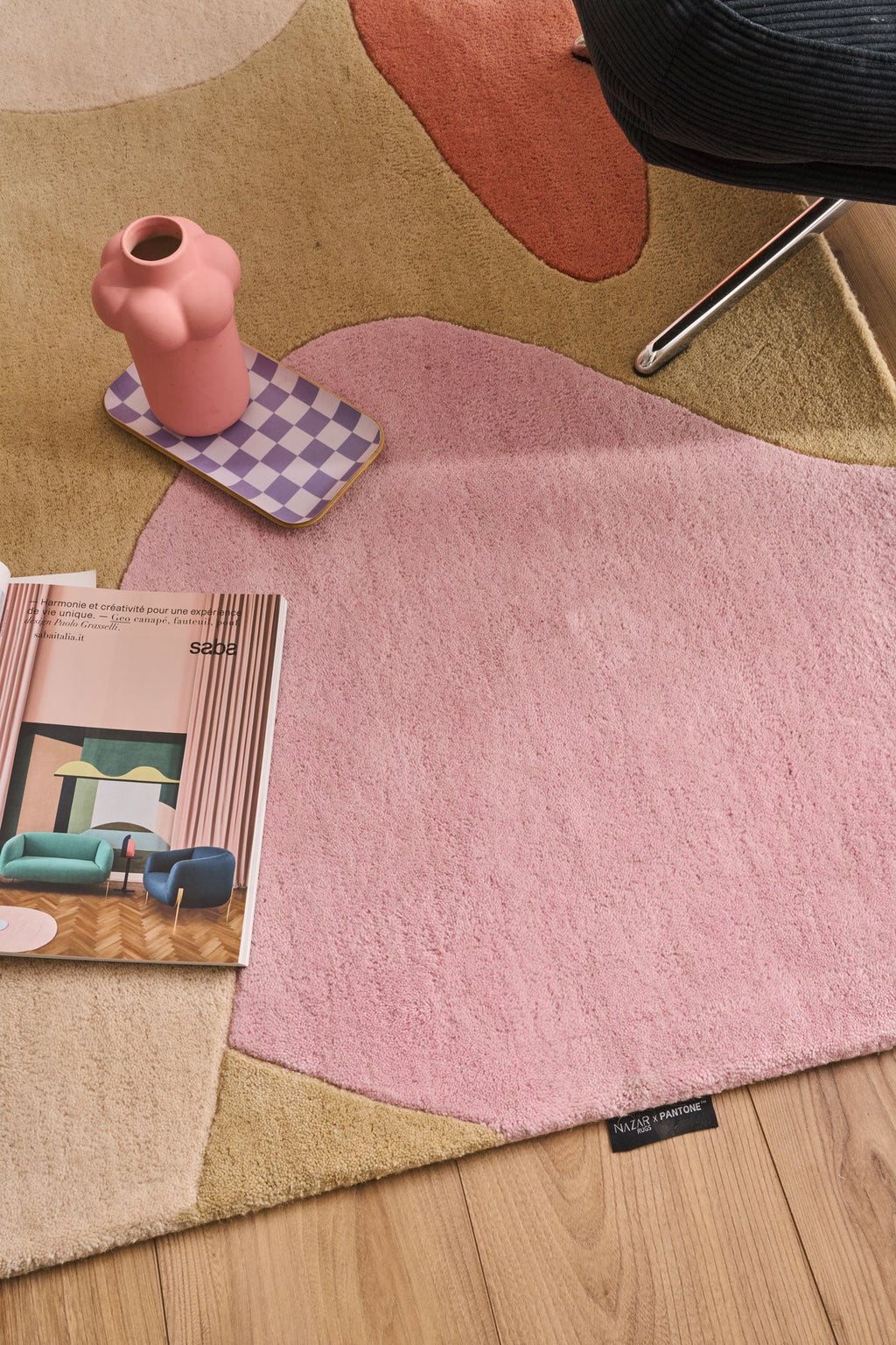 Nuage sucré – Tapis en laine multicolore aux motifs géométriques Nuage sucré