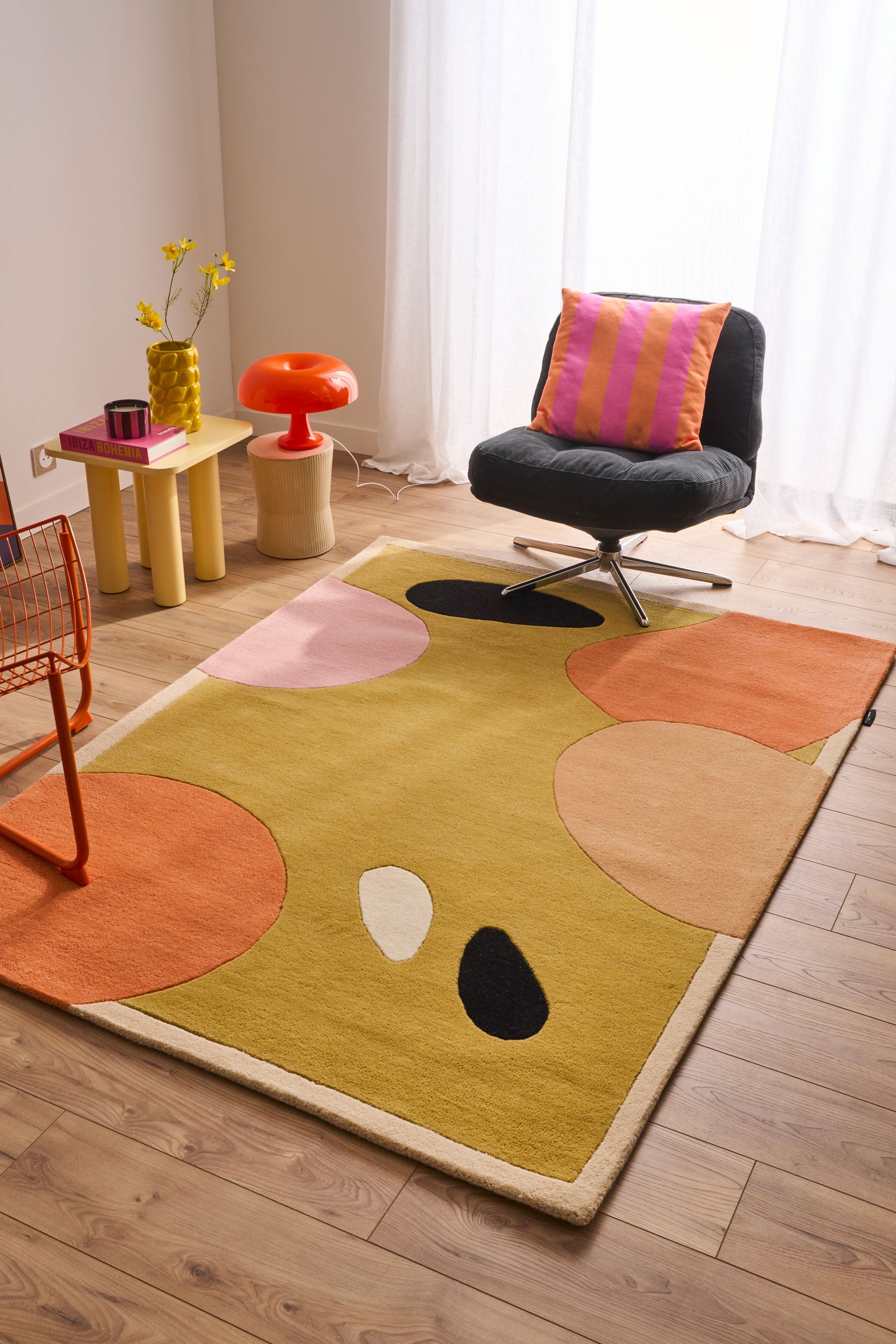 Nuage sucré – Tapis en laine coloré aux motifs géométriques Nuage sucré