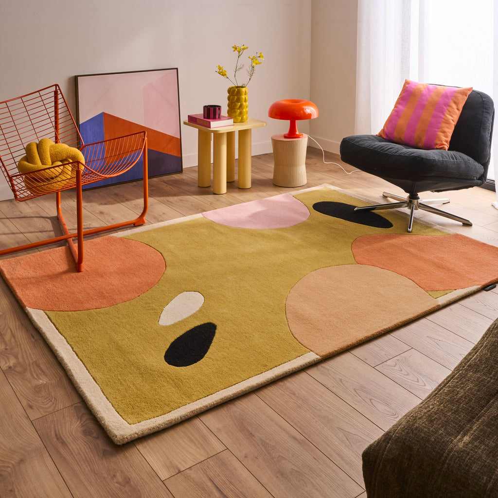 Nuage sucré – Tapis en laine coloré aux motifs géométriques Nuage sucré