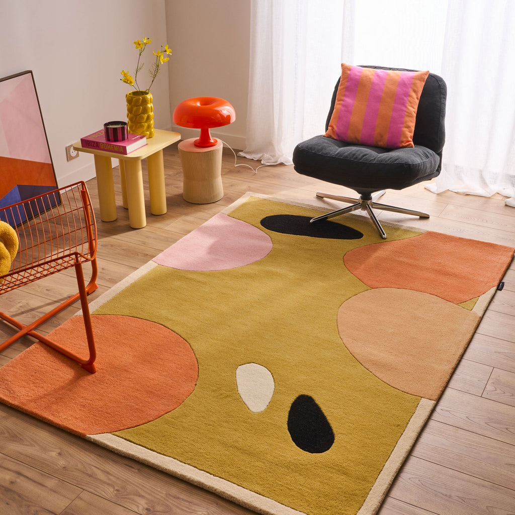 Nuage sucré – Tapis en laine coloré aux motifs géométriques Nuage sucré