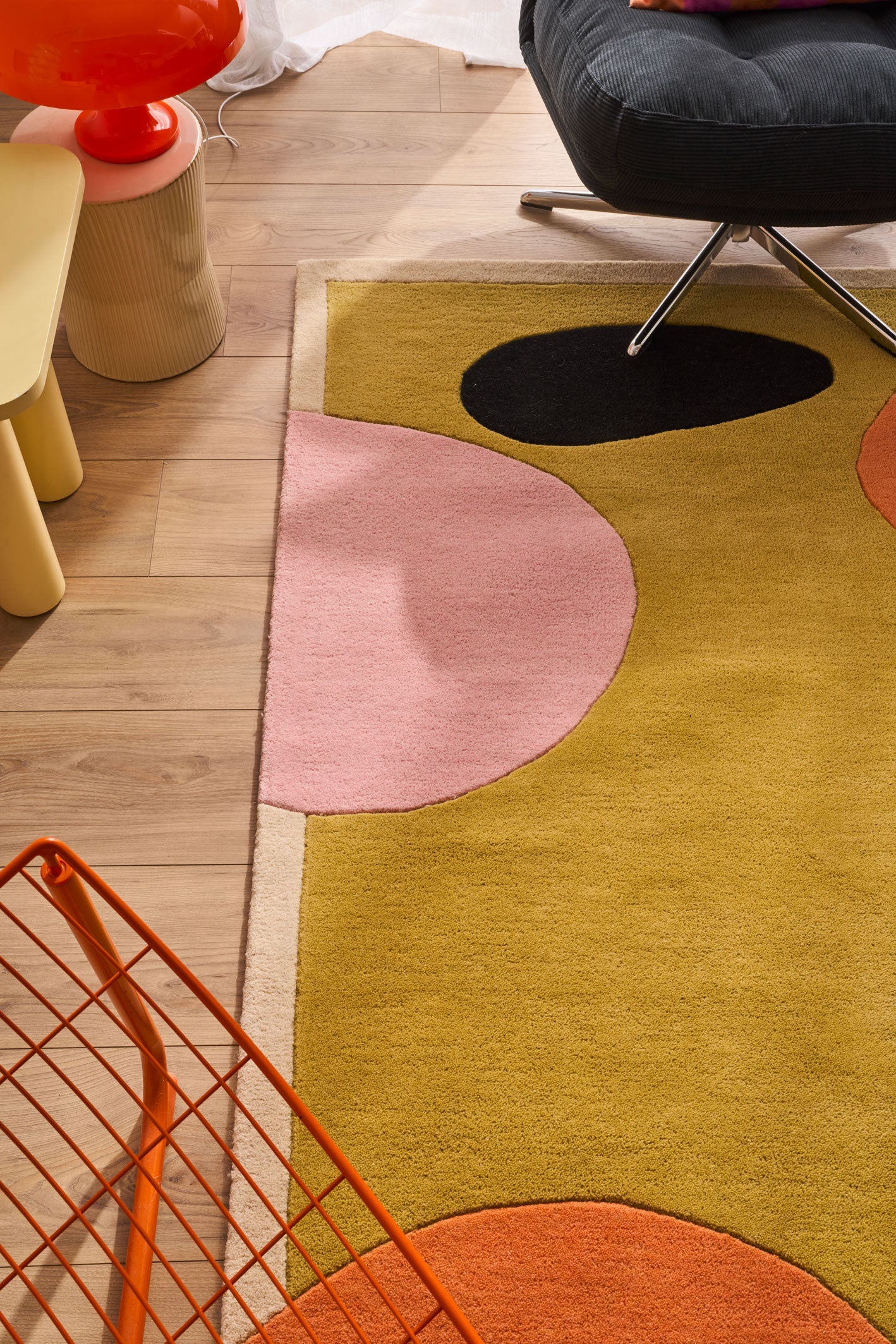Nuage sucré – Tapis en laine coloré aux motifs géométriques Nuage sucré