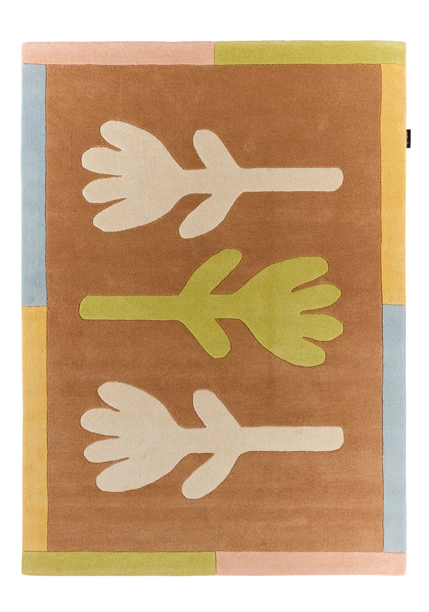 Rayon tendre – Tapis en laine pastel à motifs floraux Rayon tendre