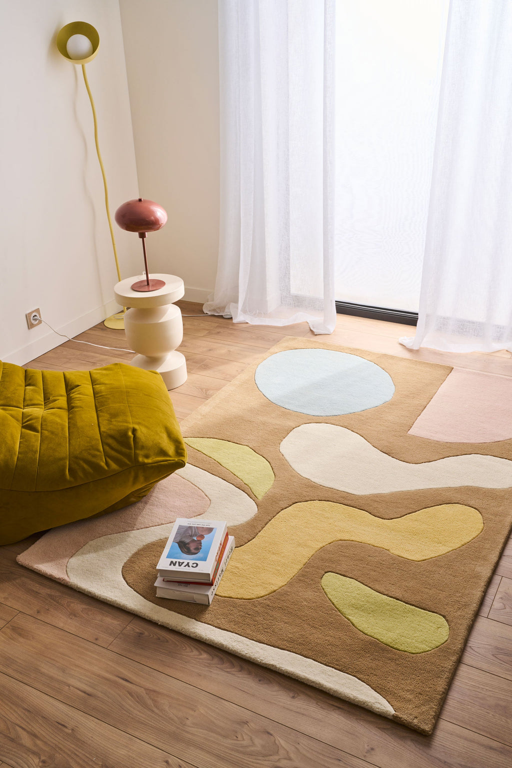 Rayon tendre – Tapis en laine design aux couleurs pastel Rayon tendre