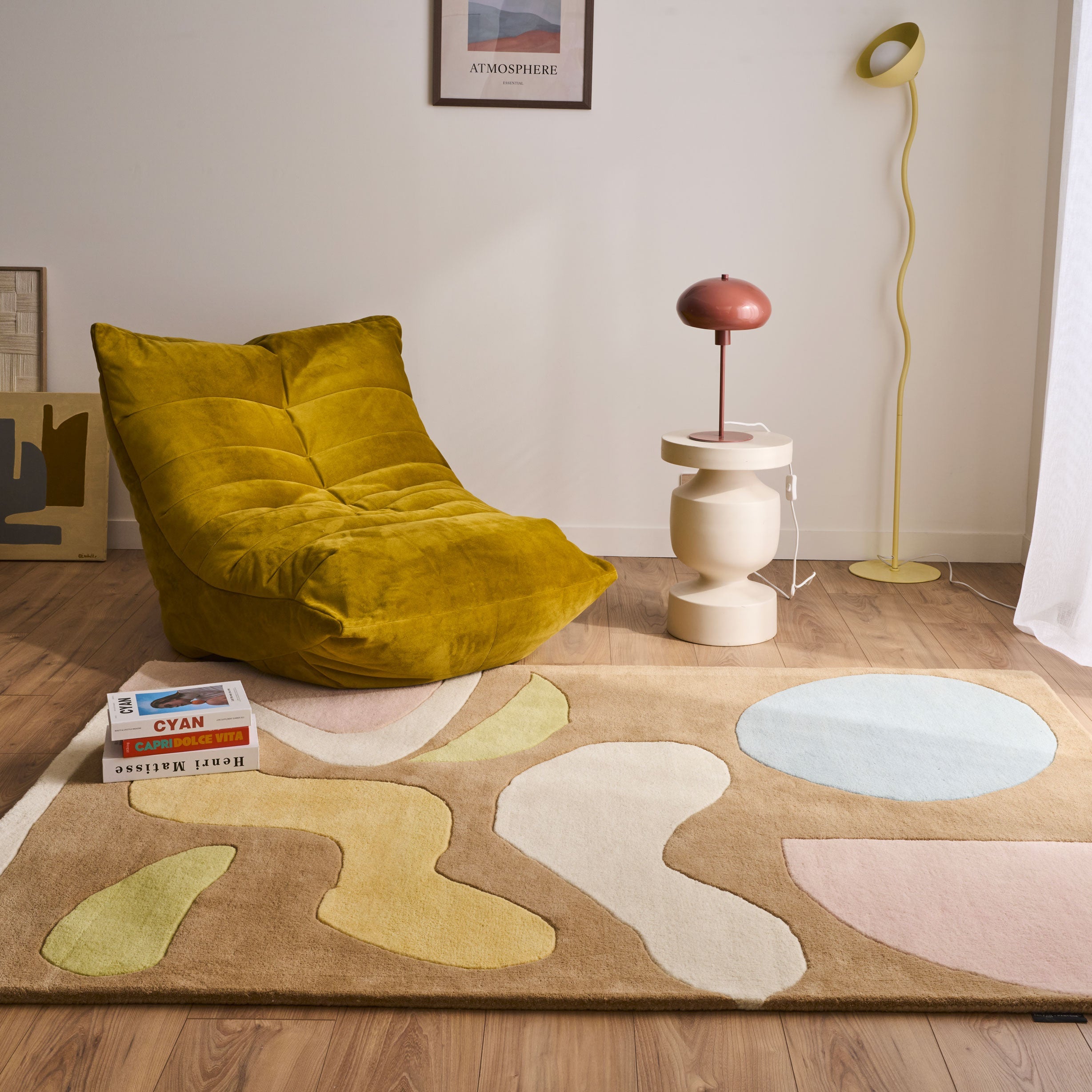 Rayon tendre – Tapis en laine design aux couleurs pastel Rayon tendre