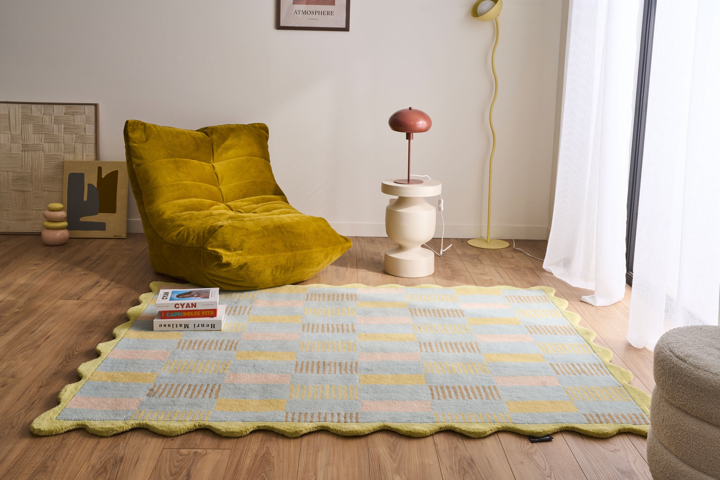 Rayon tendre – Tapis en laine coloré Rayon tendre