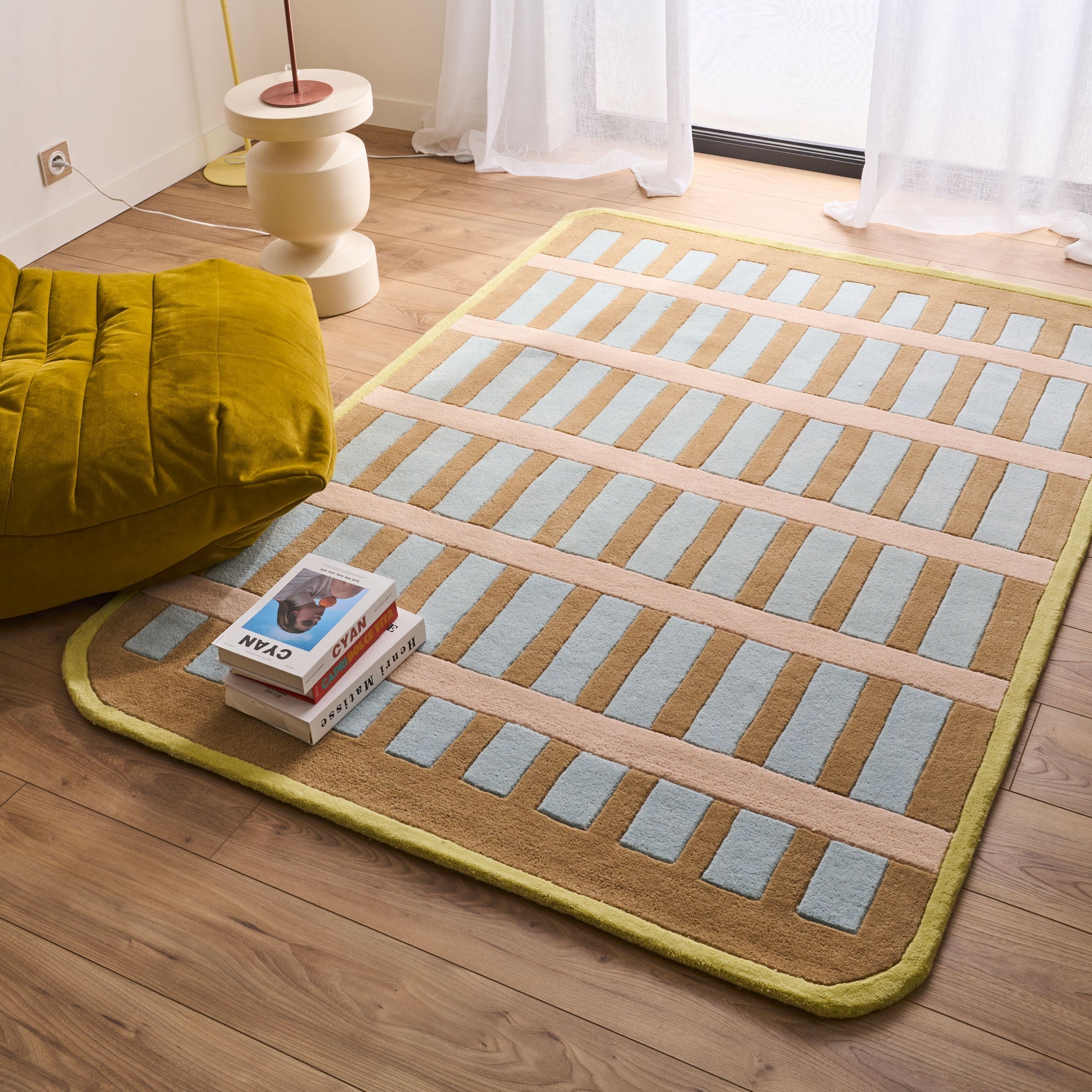 Rayon tendre – Tapis en laine moderne multicolore Rayon tendre