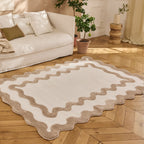 TERRA DEL SOL - Tapis intérieur beige et écru à bords ondulés - TDS1040BEI Nazar rugs