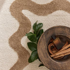 TERRA DEL SOL - Tapis intérieur beige et écru à bords ondulés - TDS1040BEI Nazar rugs