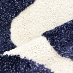 TERRA DEL SOL - Tapis intérieur bleu et écru à bords ondulés - TDS1040BLE Nazar rugs