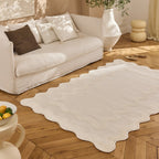 TERRA DEL SOL - Tapis intérieur crème à bords ondulés - TDS1040CRE Nazar rugs