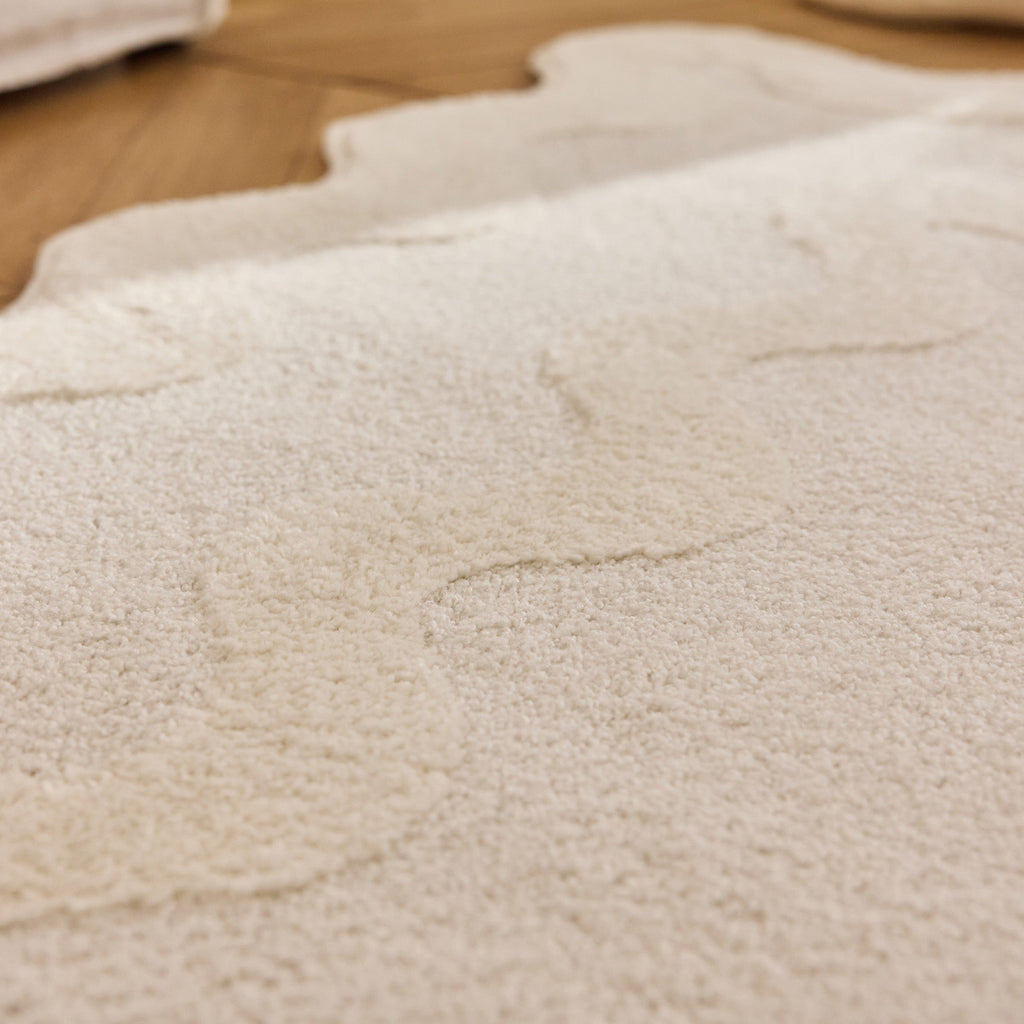 TERRA DEL SOL - Tapis intérieur crème à bords ondulés - TDS1040CRE Nazar rugs