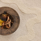 TERRA DEL SOL - Tapis intérieur crème à bords ondulés - TDS1040CRE Nazar rugs