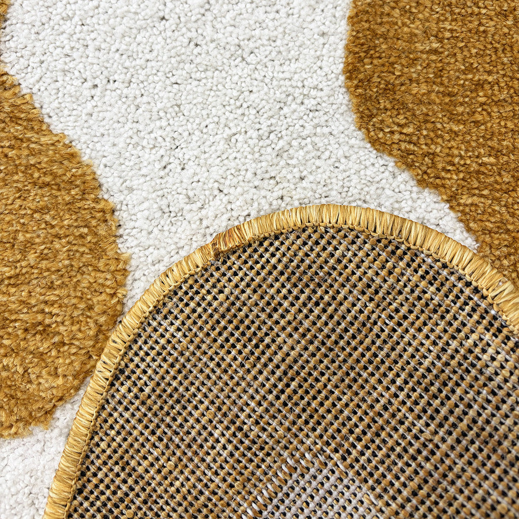TERRA DEL SOL - Tapis intérieur ocre et écru à bords ondulés - TDS1040OCR Nazar rugs