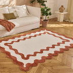 TERRA DEL SOL - Tapis intérieur terracotta et écru à bords ondulés - TDS1040TER Nazar rugs