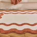 TERRA DEL SOL - Tapis intérieur terracotta et écru à bords ondulés - TDS1040TER Nazar rugs