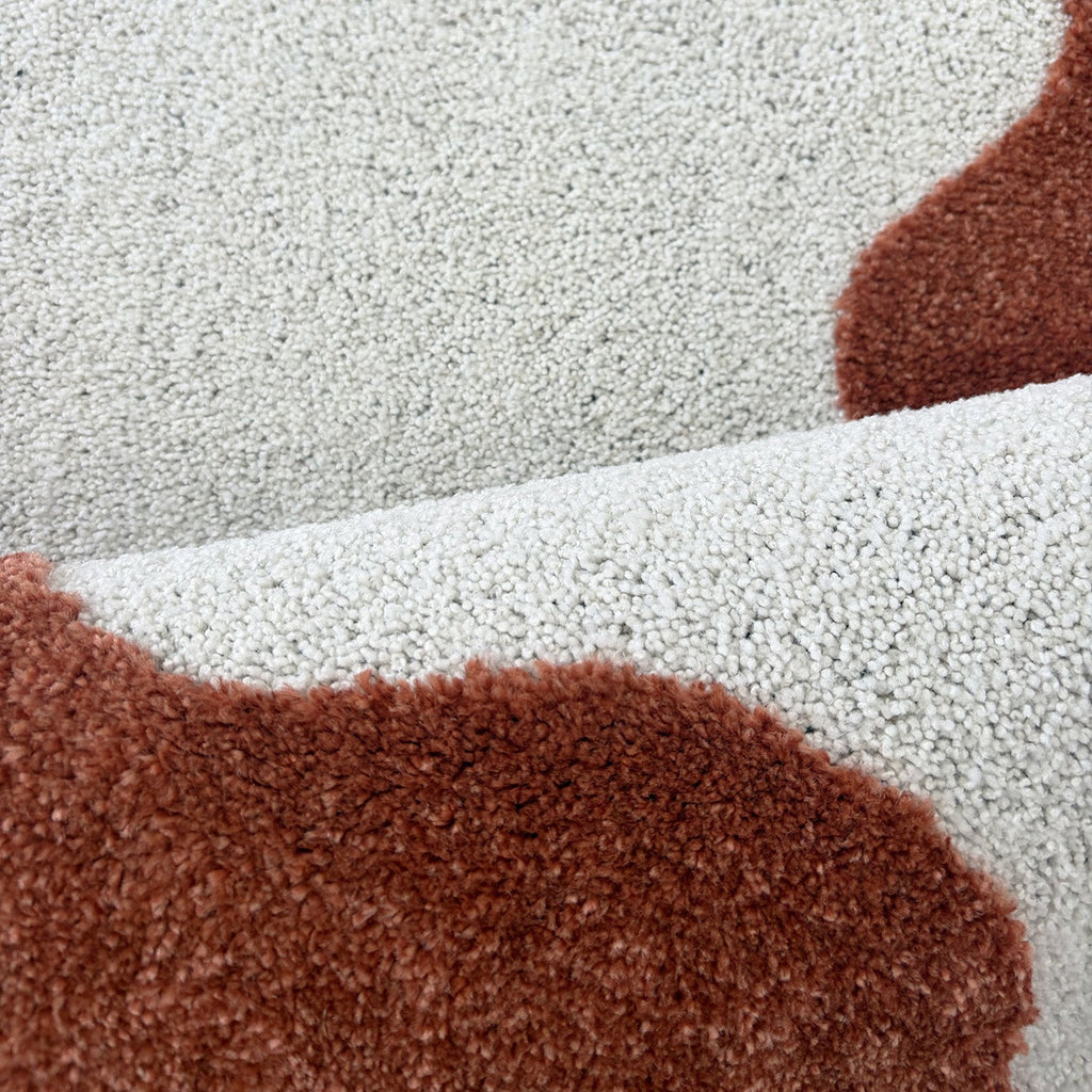 TERRA DEL SOL - Tapis intérieur terracotta et écru à bords ondulés - TDS1040TER Nazar rugs