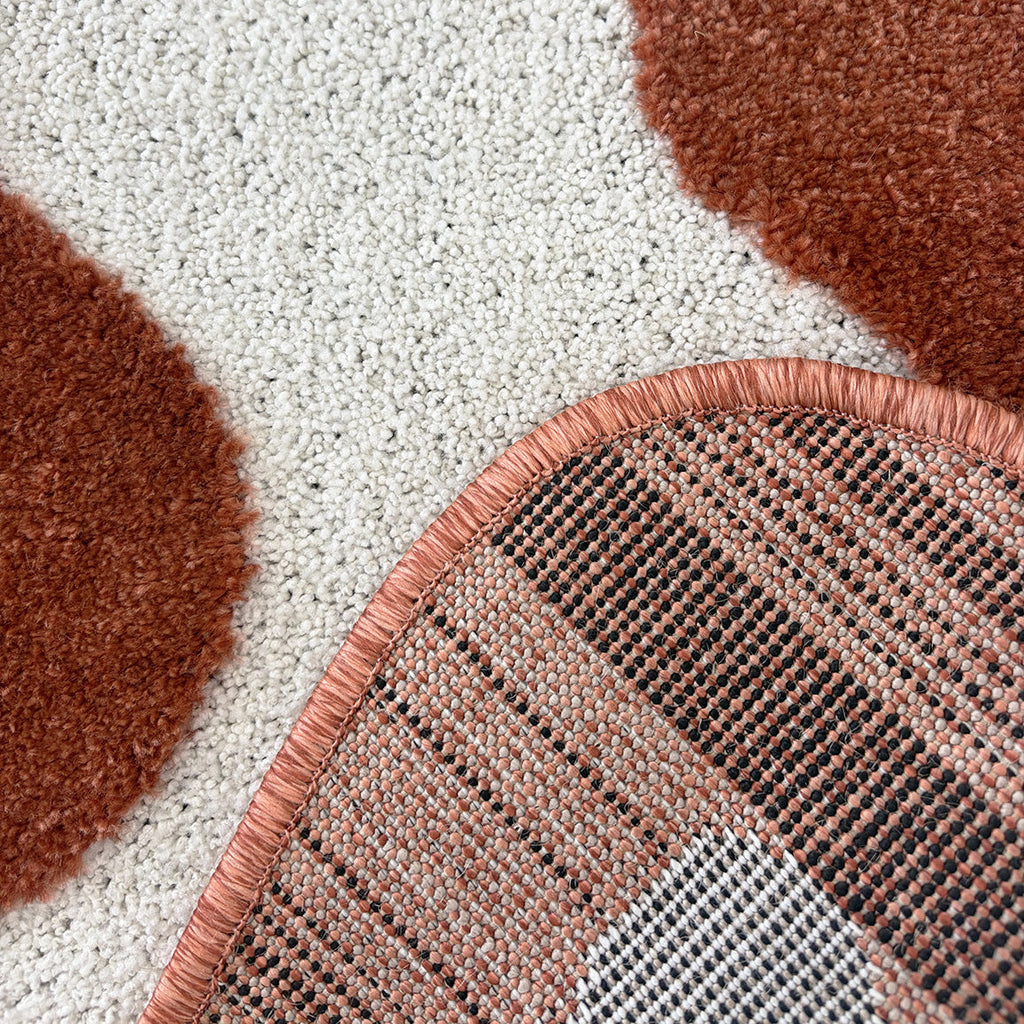 TERRA DEL SOL - Tapis intérieur terracotta et écru à bords ondulés - TDS1040TER Nazar rugs