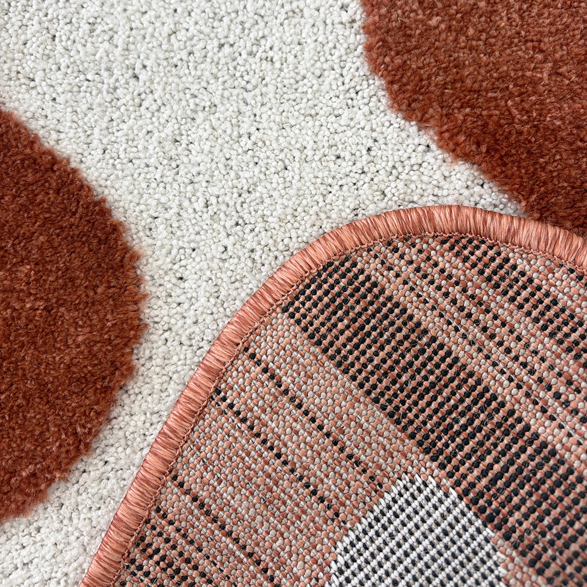 TERRA DEL SOL - Tapis intérieur terracotta et écru à bords ondulés - TDS1040TER Nazar rugs