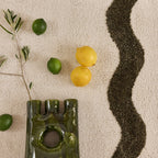 TERRA DEL SOL - Tapis intérieur vert et écru à bords ondulés - TDS1040VER Nazar rugs