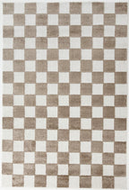 TERRA DEL SOL - Tapis intérieur rectangulaire à damier beige et écru - TDS1041BEI Nazar rugs
