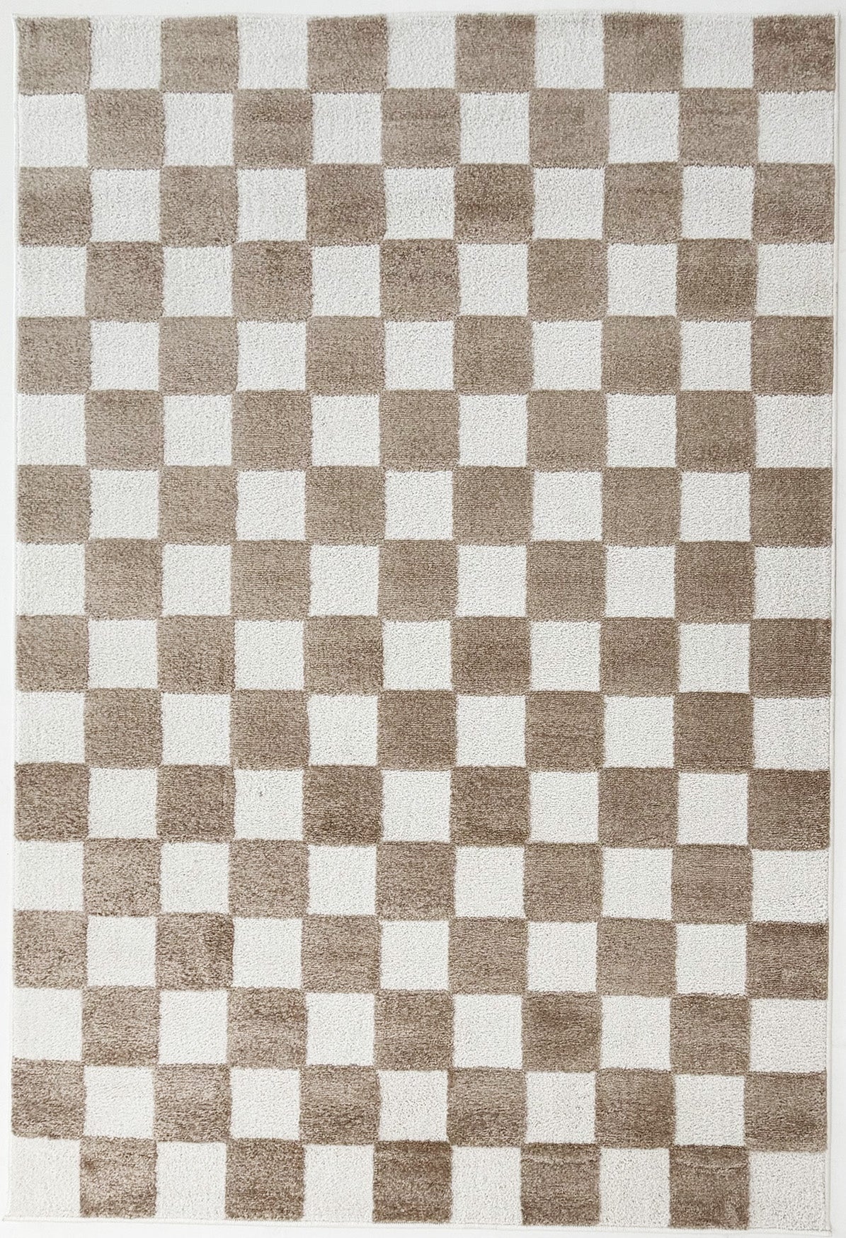 TERRA DEL SOL - Tapis intérieur rectangulaire à damier beige et écru - TDS1041BEI Nazar rugs