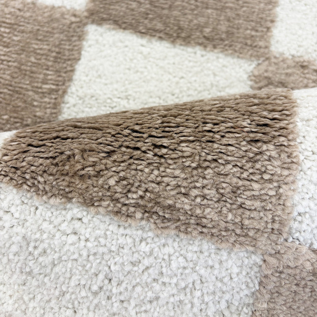 TERRA DEL SOL - Tapis intérieur rectangulaire à damier beige et écru - TDS1041BEI Nazar rugs