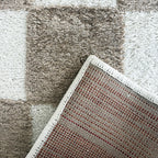 TERRA DEL SOL - Tapis intérieur rectangulaire à damier beige et écru - TDS1041BEI Nazar rugs