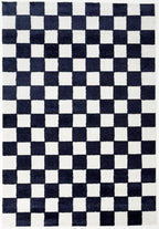 TERRA DEL SOL - Tapis intérieur rectangulaire à damier bleu et écru - TDS1041BLE Nazar rugs