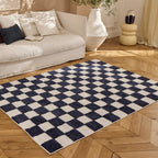 TERRA DEL SOL - Tapis intérieur rectangulaire à damier bleu et écru - TDS1041BLE Nazar rugs