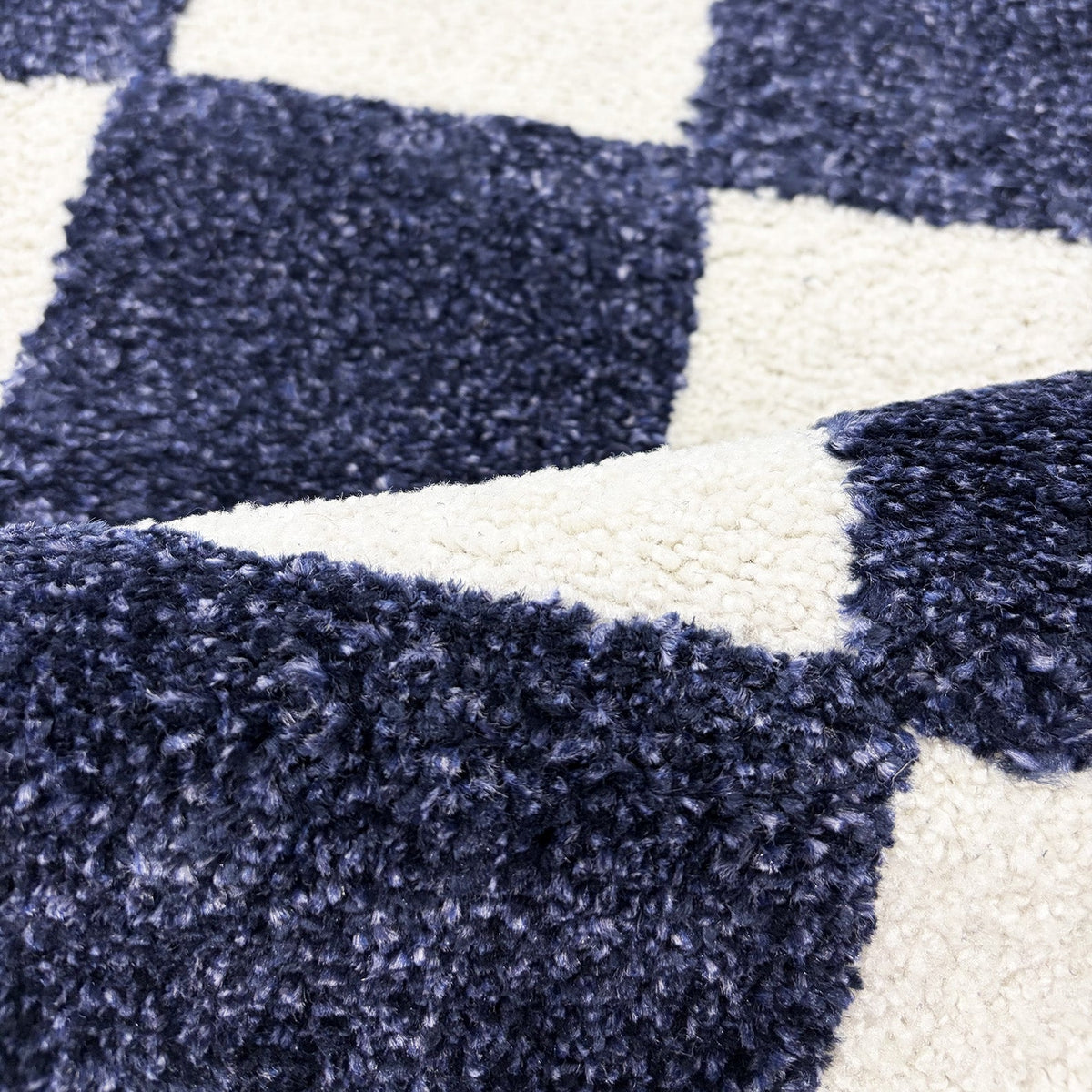 TERRA DEL SOL - Tapis intérieur rectangulaire à damier bleu et écru - TDS1041BLE Nazar rugs