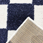 TERRA DEL SOL - Tapis intérieur rectangulaire à damier bleu et écru - TDS1041BLE Nazar rugs