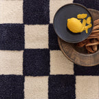 TERRA DEL SOL - Tapis intérieur rectangulaire à damier bleu et écru - TDS1041BLE Nazar rugs