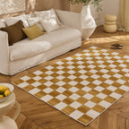 TERRA DEL SOL - Tapis intérieur rectangulaire à damier ocre et écru - TDS1041OCR Nazar rugs