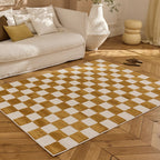 TERRA DEL SOL - Tapis intérieur rectangulaire à damier ocre et écru - TDS1041OCR Nazar rugs