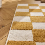 TERRA DEL SOL - Tapis intérieur rectangulaire à damier ocre et écru - TDS1041OCR Nazar rugs