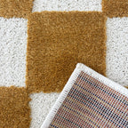 TERRA DEL SOL - Tapis intérieur rectangulaire à damier ocre et écru - TDS1041OCR Nazar rugs