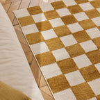 TERRA DEL SOL - Tapis intérieur rectangulaire à damier ocre et écru - TDS1041OCR Nazar rugs