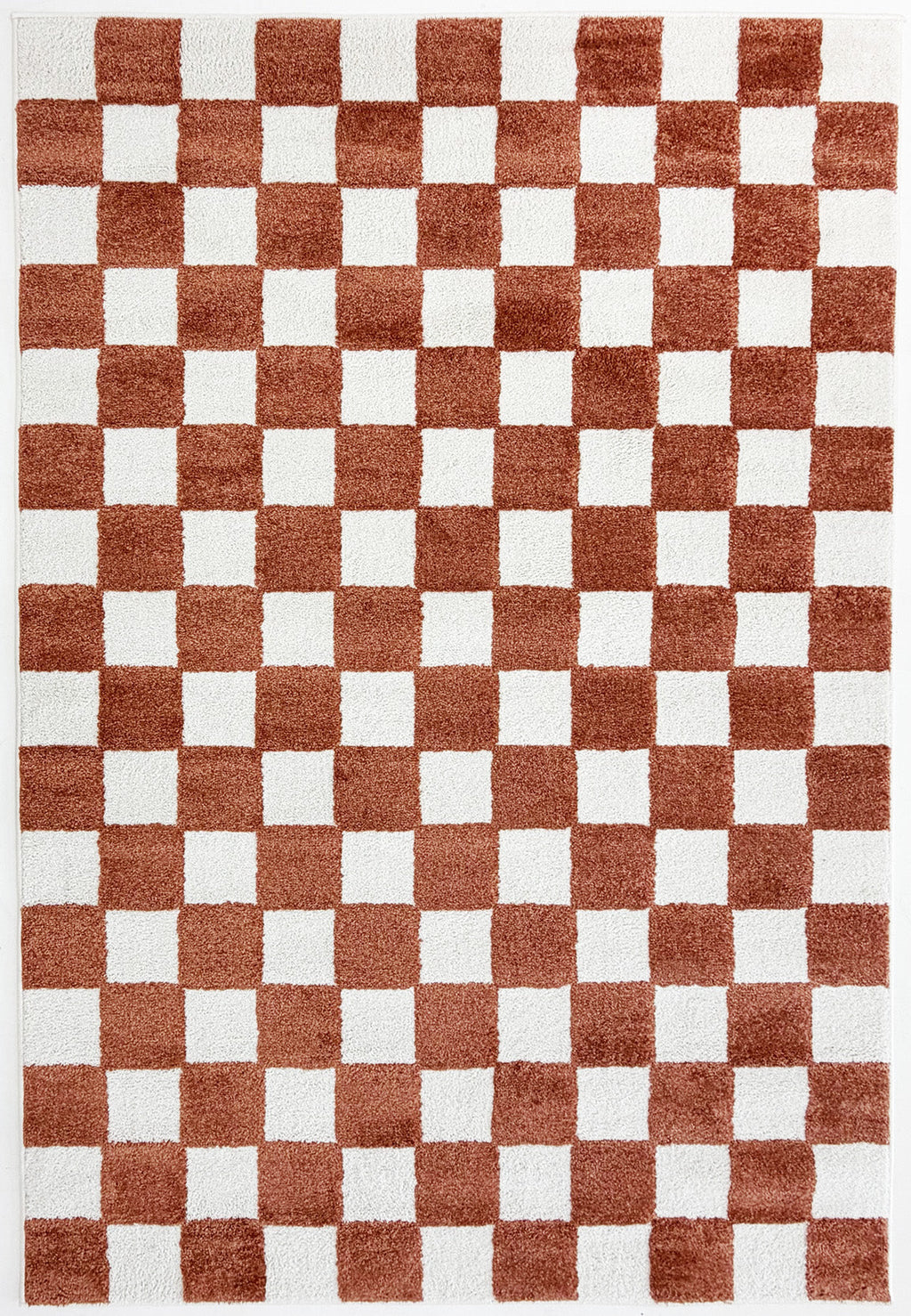 TERRA DEL SOL - Tapis intérieur rectangulaire à damier terracotta et écru - TDS1041TER Nazar rugs