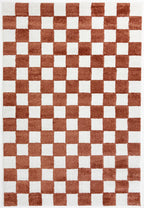TERRA DEL SOL - Tapis intérieur rectangulaire à damier terracotta et écru - TDS1041TER Nazar rugs