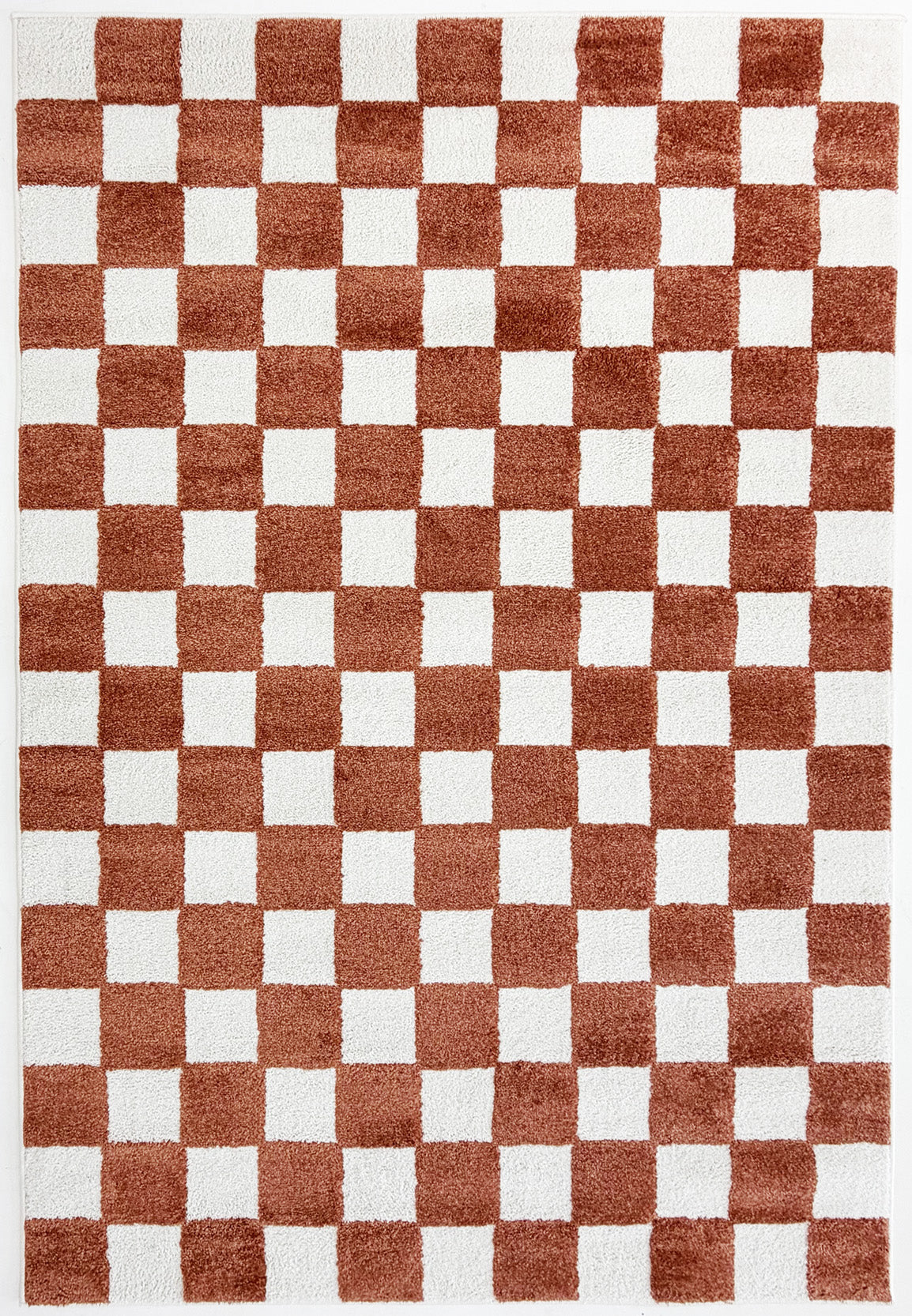 TERRA DEL SOL - Tapis intérieur rectangulaire à damier terracotta et écru - TDS1041TER Nazar rugs